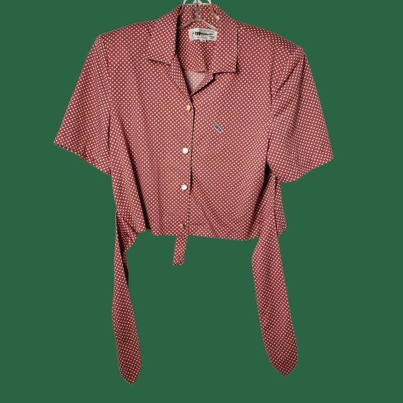 Mirumer by Asia Supreme Vtg -Style Polka Dot Shirt & Skirt Set Coral 11 - Picture 9 of 16